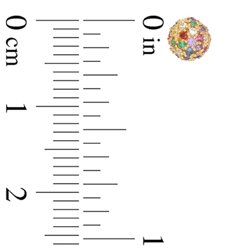 Main Image 2 of Child's Multi-Color Cubic Zirconia Half Ball Stud Earrings in 10K Gold