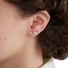 Thumbnail Image 3 of 3mm Cubic Zirconia and Flower Cluster Stud Earrings Set in 10K Gold
