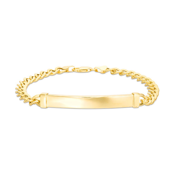140 Gauge Curb Chain ID Bracelet in 10K Gold - 8.5"