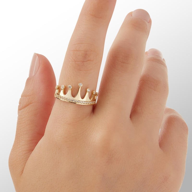 Main Image 3 of 10K Gold CZ Crown Ring