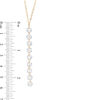 Thumbnail Image 2 of 5mm Faceted Cubic Zirconia "Y" Dangle Necklace in 10K Gold