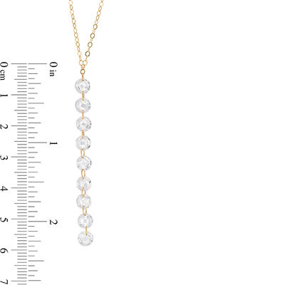 5mm Faceted Cubic Zirconia "Y" Dangle Necklace in 10K Gold