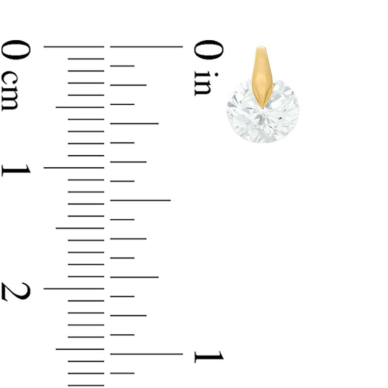Main Image 3 of 6mm Cubic Zirconia Solitaire Stud Earrings in 10K Gold