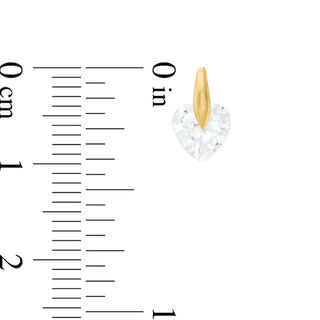 6mm Heart-Shaped Cubic Zirconia Solitaire Stud Earrings in 10K Gold
