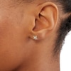 Thumbnail Image 2 of 3mm Cubic Zirconia Geometric Square Cage Stud Earrings in 10K Gold