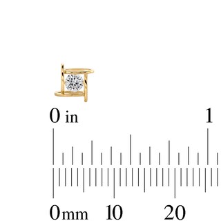 3mm Cubic Zirconia Geometric Square Cage Stud Earrings in 10K Gold