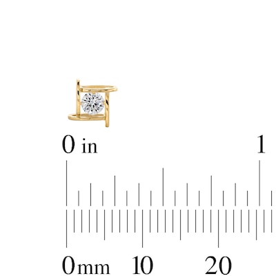 3mm Cubic Zirconia Geometric Square Cage Stud Earrings in 10K Gold
