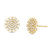 Cubic Zirconia Sunburst Cluster Stud Earrings in 10K Gold