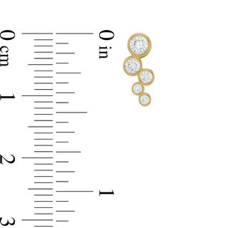 Bezel-Set Cubic Zirconia Bubble Crawler Earrings in 10K Gold