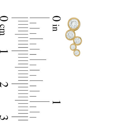 Bezel-Set Cubic Zirconia Bubble Crawler Earrings in 10K Gold