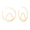 30mm Diamond-Cut Heart Cut-Out Hoop Earrings in 10K Gold