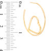 30mm Diamond-Cut Heart Cut-Out Hoop Earrings in 10K Gold