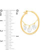 5mm Cubic Zirconia Dangle Hoop Earrings in 10K Gold