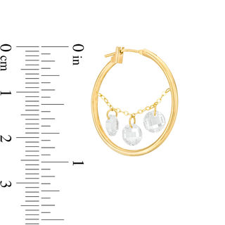 5mm Cubic Zirconia Dangle Hoop Earrings in 10K Gold