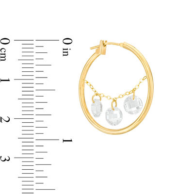 5mm Cubic Zirconia Dangle Hoop Earrings in 10K Gold