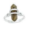 Thumbnail Image 1 of Hexagon Grey Labradorite Crystal Prism Ring in Sterling Silver - Size 7