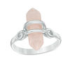 Hexagon Rose Quartz Prism Ring in Sterling Silver - Size 7