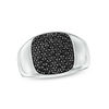Thumbnail Image 0 of Black Spinel Square Cluster Ring in Sterling Silver - Size 10