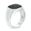 Thumbnail Image 1 of Black Spinel Square Cluster Ring in Sterling Silver - Size 10