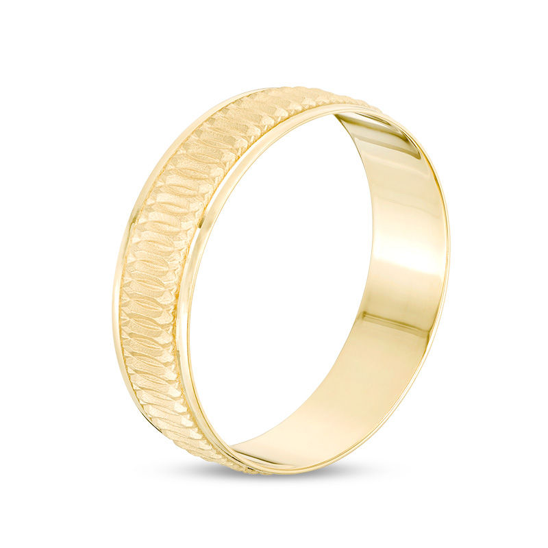 6mm Textured Wedding Band in 10K Gold - Size 10