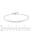 Thumbnail Image 2 of Cubic Zirconia Bolo Bracelet in 10K Rose Gold - 9.25"