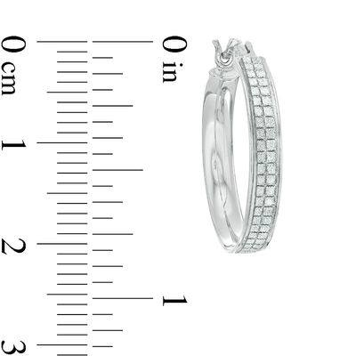 20mm Pavé Glitter Enamel Hoop Earrings in Sterling Silver