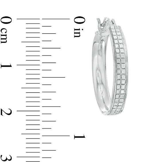 20mm Pavé Glitter Enamel Hoop Earrings in Sterling Silver
