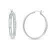 40mm Pavé Glitter Enamel Hoop Earrings in Sterling Silver