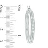 40mm Pavé Glitter Enamel Hoop Earrings in Sterling Silver