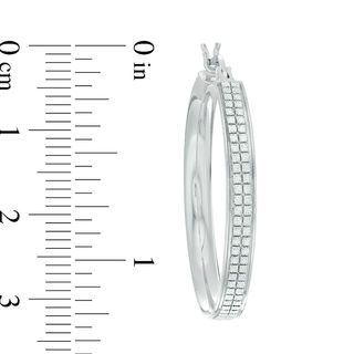 40mm Pavé Glitter Enamel Hoop Earrings in Sterling Silver