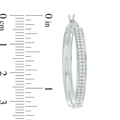 40mm Pavé Glitter Enamel Hoop Earrings in Sterling Silver