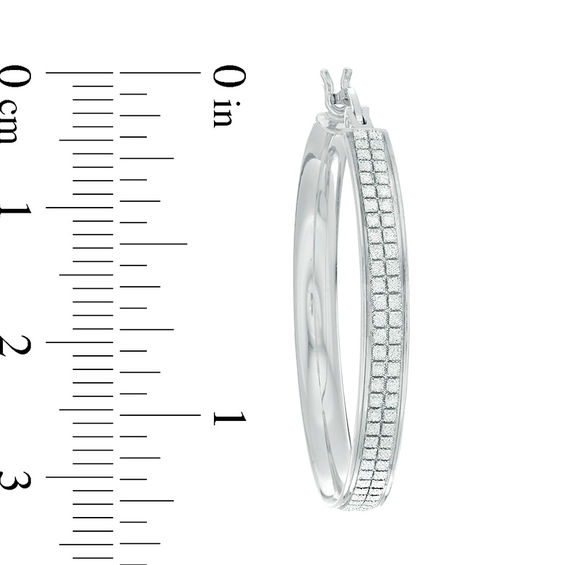 40mm Pavé Glitter Enamel Hoop Earrings in Sterling Silver