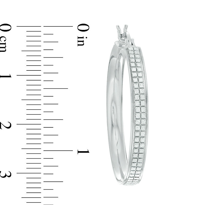 40mm Pavé Glitter Enamel Hoop Earrings in Sterling Silver