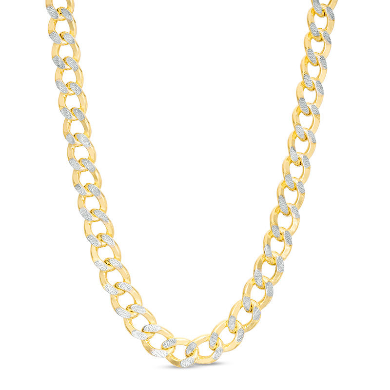 Main Image 1 of 160 Gauge Diamond-Cut Cuban Curb Chain Necklace in 10K Two-Tone Gold - 22"