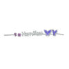 Child's 3mm Purple Cubic Zirconia Solitaire, Enamel Butterfly and "Happy" Stud Earrings Set in Sterling Silver