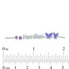 Child's 3mm Purple Cubic Zirconia Solitaire, Enamel Butterfly and "Happy" Stud Earrings Set in Sterling Silver
