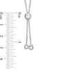 Thumbnail Image 3 of Sideways Diamond Accent Ankh Cross Bolo Bracelet in Sterling Silver - 9"