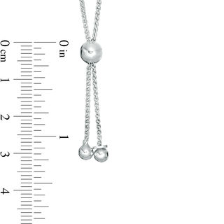 Sideways Diamond Accent Ankh Cross Bolo Bracelet in Sterling Silver - 9"