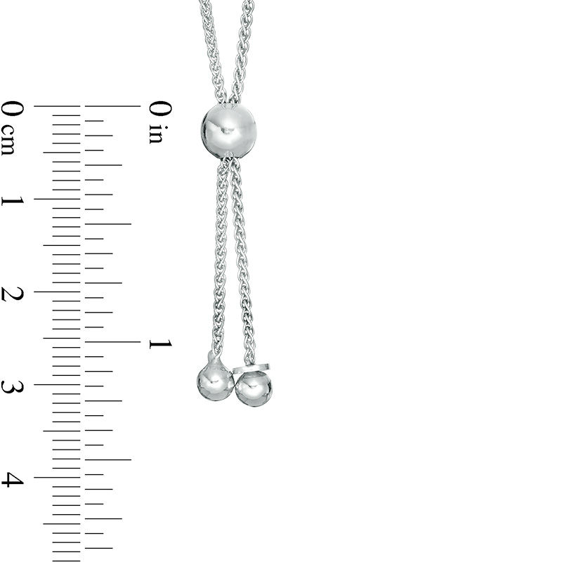 Main Image 3 of Sideways Diamond Accent Ankh Cross Bolo Bracelet in Sterling Silver - 9"