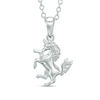 Thumbnail Image 1 of Child's Prancing Unicorn Pendant in Sterling Silver - 15"
