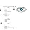 Thumbnail Image 2 of Enhanced Blue and White Diamond Accent Evil Eye Stud Earrings in Sterling Silver