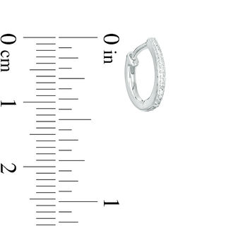 Diamond Accent Huggie Hoop Earrings in Sterling Silver
