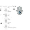 Thumbnail Image 2 of Enhanced Blue and White Diamond Accent Beaded Hamsa with Evil Eye Stud Earrings in Sterling Silver