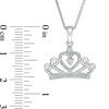 Thumbnail Image 2 of Diamond Accent Crown Pendant in Sterling Silver - 16"
