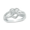 Diamond Accent Heart Wrapped Infinity Ring in Sterling Silver