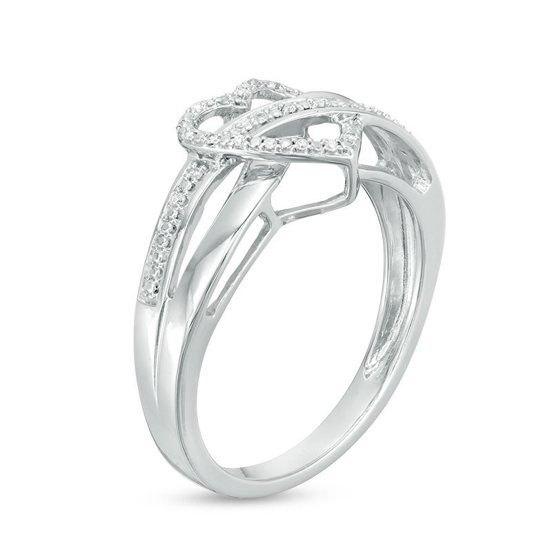 Diamond Accent Heart Wrapped Infinity Ring in Sterling Silver