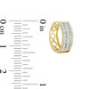 Thumbnail Image 1 of 1/10 CT. T.W. Diamond Triple Row Huggie Hoop Earrings in 10K Gold