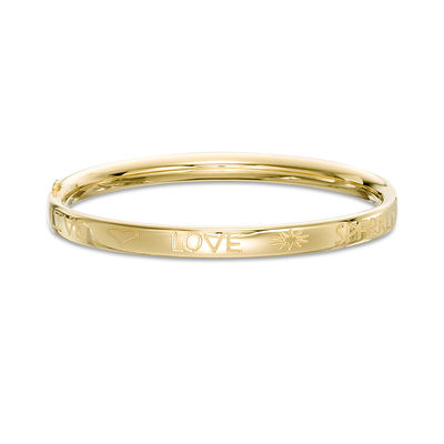 Child's 4mm "LIVE, LOVE, SPARKLE" Bangle in Brass with 14K Gold Fill - 5.25"