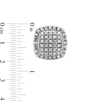 1/10 CT. T.W. Cushion Composite Diamond Frame Stud Earrings in Sterling Silver