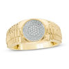1/20 CT. T.W. Composite Diamond Triple Row Ribbed Ring in 10K Gold